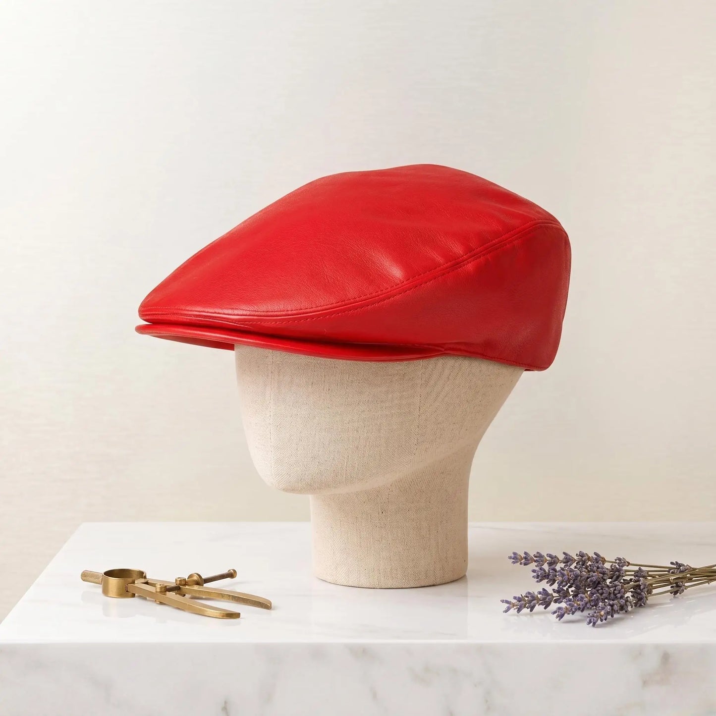 Men's Genuine Leather Flat Cap | Classic Ivy Style Driving Hat