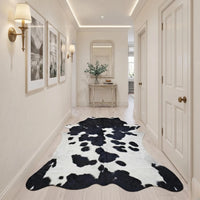 Genuine Natural Black & White Cowhide Rug – Unique Handmade Cow Skin Floor Rug Wall Hanging