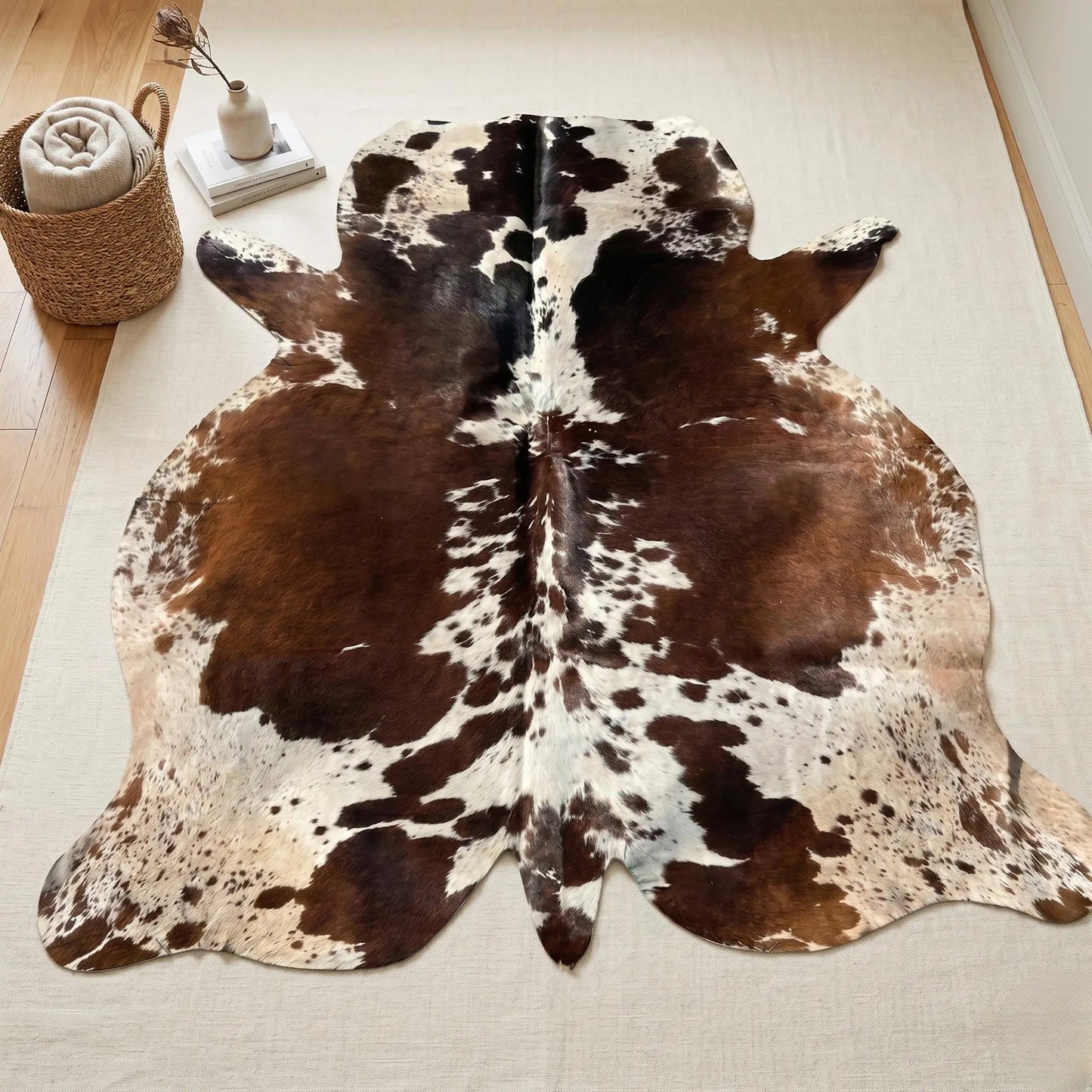 Genuine Natural Cowhide Rug –  One-of-a-Kind Real Leather Decor