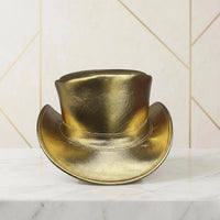 Handmade Gold Leather Steampunk Top Hat – Metallic Festival & Cosplay Headwear