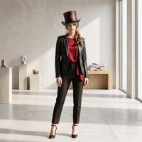 Red Leather Steampunk Top Hat | Gothic, Victorian & Festival Headwear