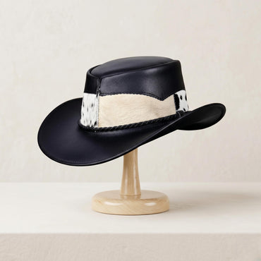 Artisan Handmade Cowhide Leather Cowboy Hat – Steampunk & Western Style