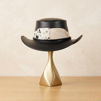 Artisan Handmade Cowhide Leather Cowboy Hat – Steampunk & Western Style