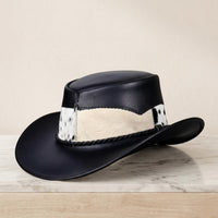 Artisan Handmade Cowhide Leather Cowboy Hat – Steampunk & Western Style