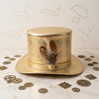 Gold Steampunk Top Hat – Metallic Victorian Cosplay & Festival Headwear