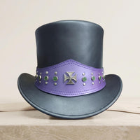 Step Into the Shadows Handcrafted Leather Steampunk Top Hat