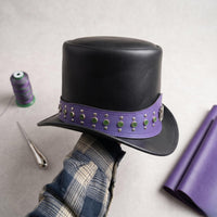 Step Into the Shadows Handcrafted Leather Steampunk Top Hat