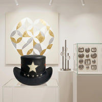 Black Leather Star Top Hat – Steampunk Gothic Rockstar Cosplay Hat