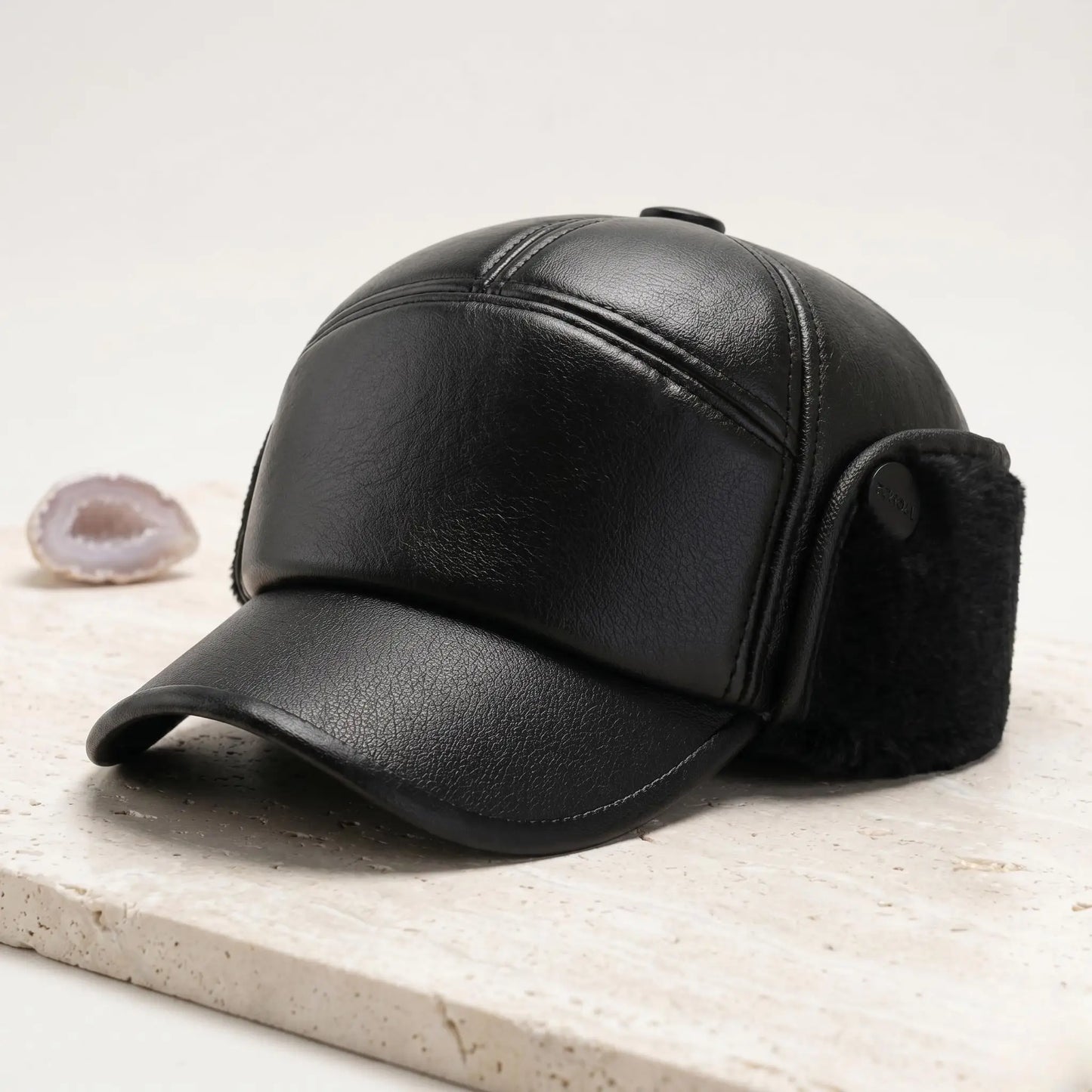 Unrivaled Warmth, Timeless Style: The Ultimate Black Leather Aviator Hat