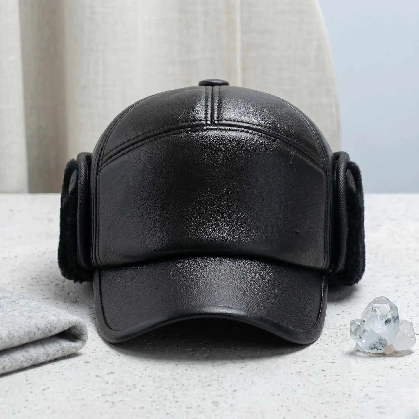 Unrivaled Warmth, Timeless Style: The Ultimate Black Leather Aviator Hat