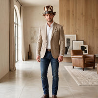The Frontier Cowhide Leather Top Hat | Genuine Hair-on Hide