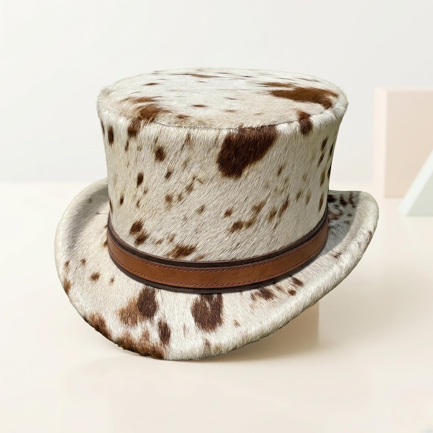 Stand Out in Style: Genuine Cowhide Leather Top Hat