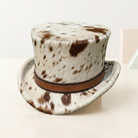 Stand Out in Style: Genuine Cowhide Leather Top Hat