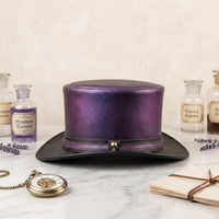 Unleash Your Alternative Style Handmade Purple Leather Steampunk Top Hat