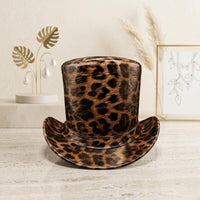 Steampunk Leopard Print Top Hat – Gothic Festival & Cosplay Accessory