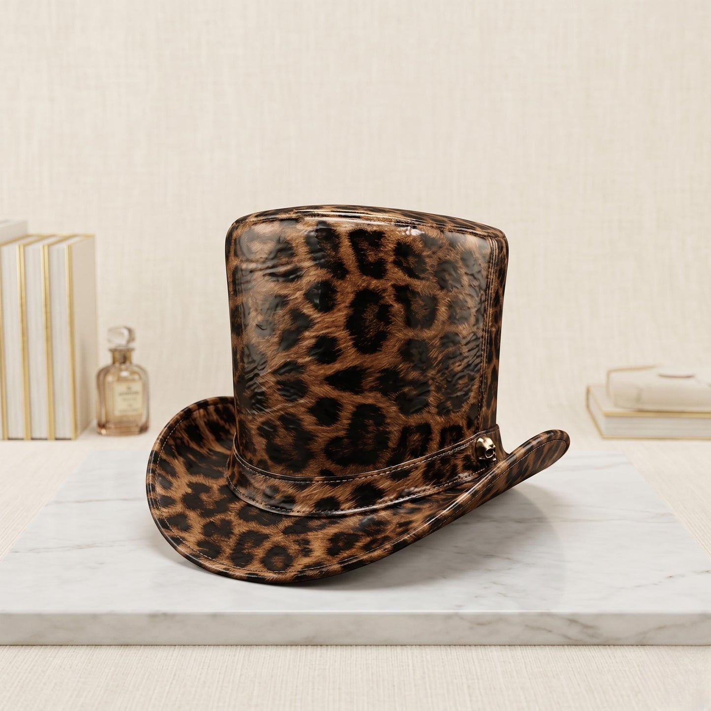 Steampunk Leopard Print Top Hat – Gothic Festival & Cosplay Accessory