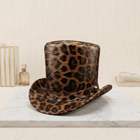Steampunk Leopard Print Top Hat – Gothic Festival & Cosplay Accessory