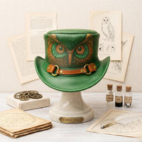 Stand Out in Style: Handmade Owl Leather Top Hat