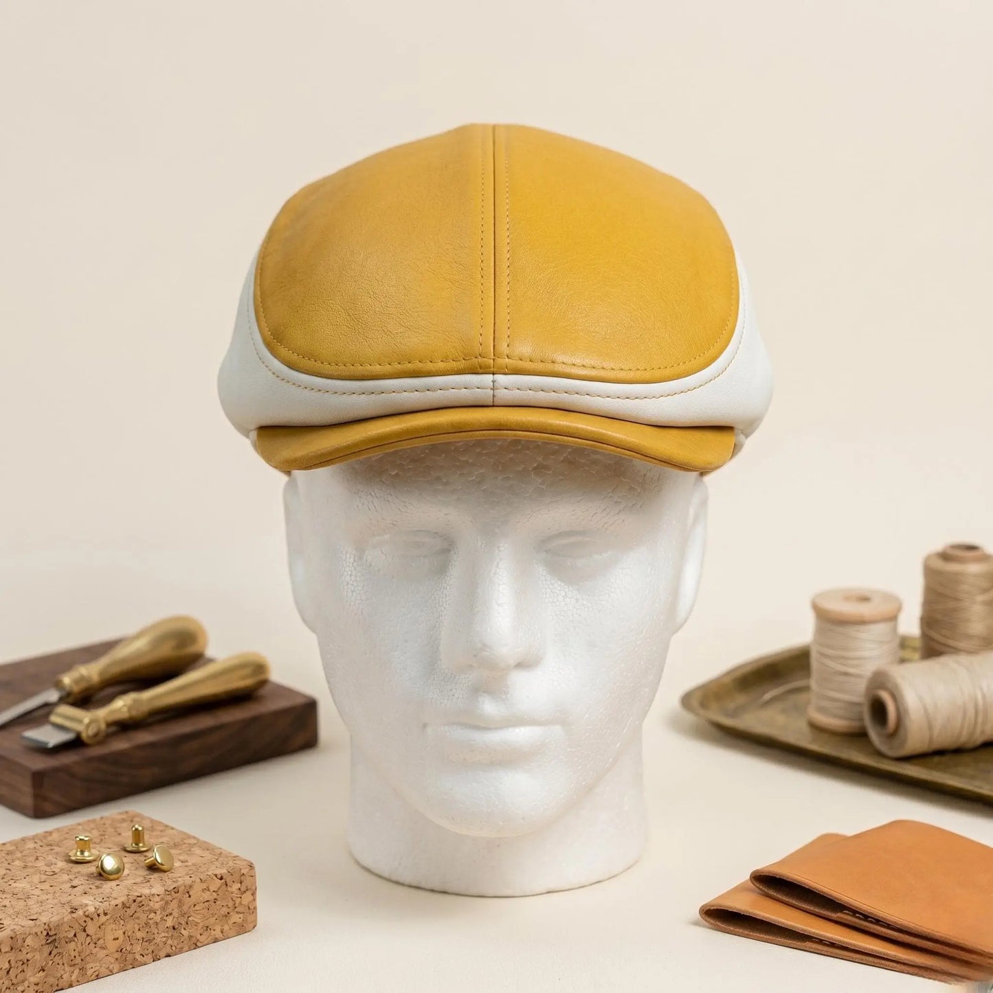 Leather Flat Cap – Vintage Driving & Ivy Style Hat