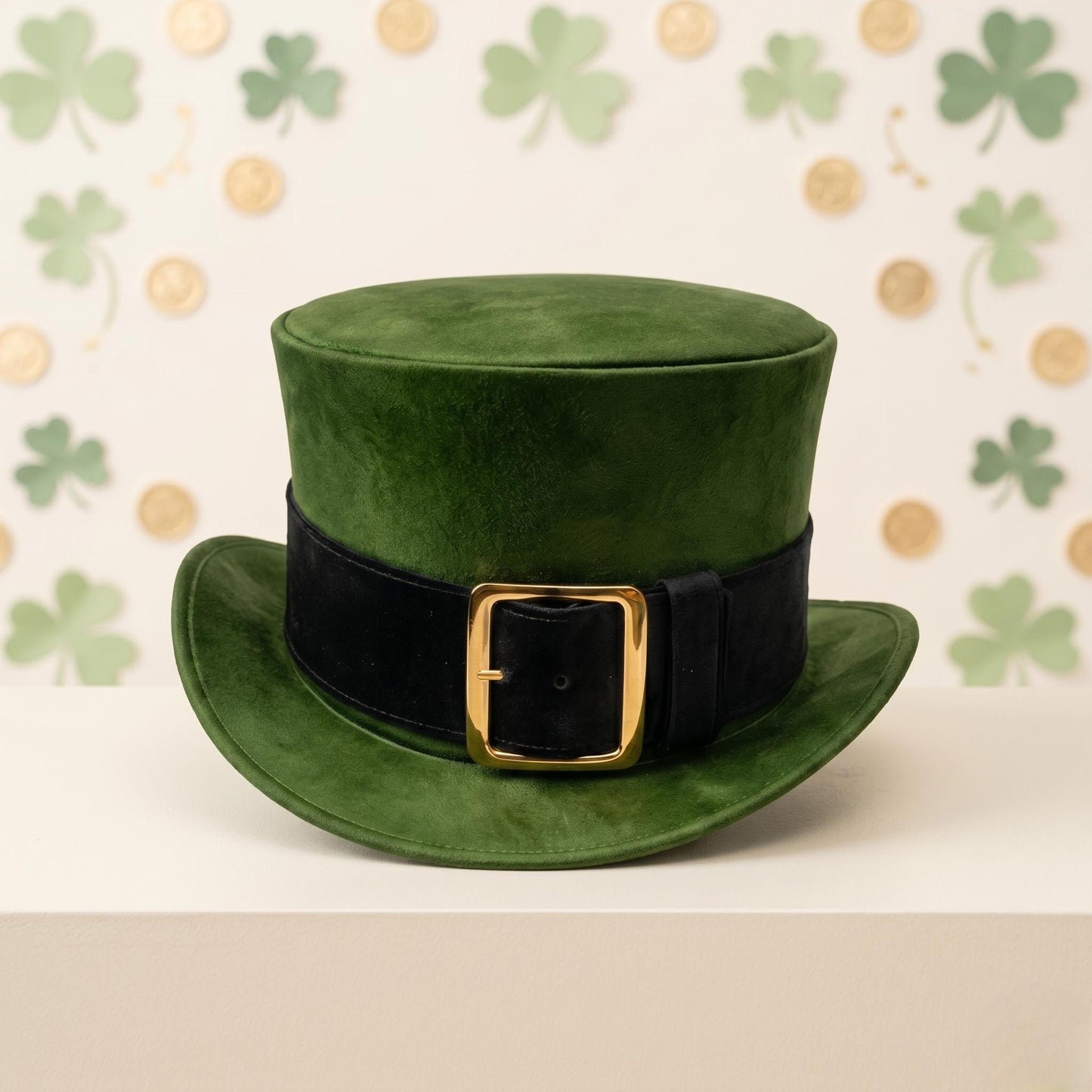 Green Leather Leprechaun Top Hat | St. Patrick's Day & Costume Accessory