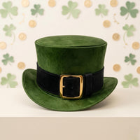 Green Leather Leprechaun Top Hat | St. Patrick's Day & Costume Accessory