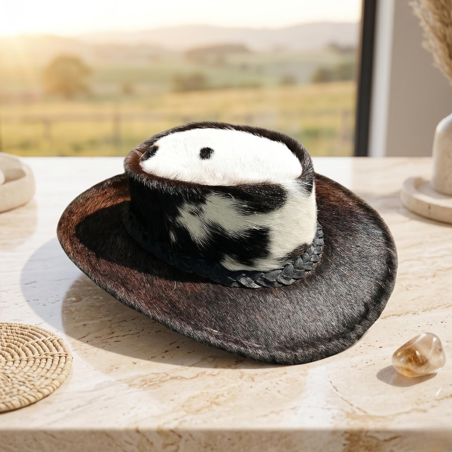 Stand Out in Style with the Genuine Cowhide Leather Cowboy Hat