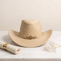 Beige Leather Cowboy Hat – Authentic Western Luxury
