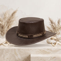 Brown Leather Cowboy Hat – Vintage Western Ranch Style