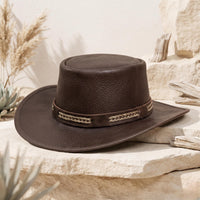 Brown Leather Cowboy Hat – Vintage Western Ranch Style
