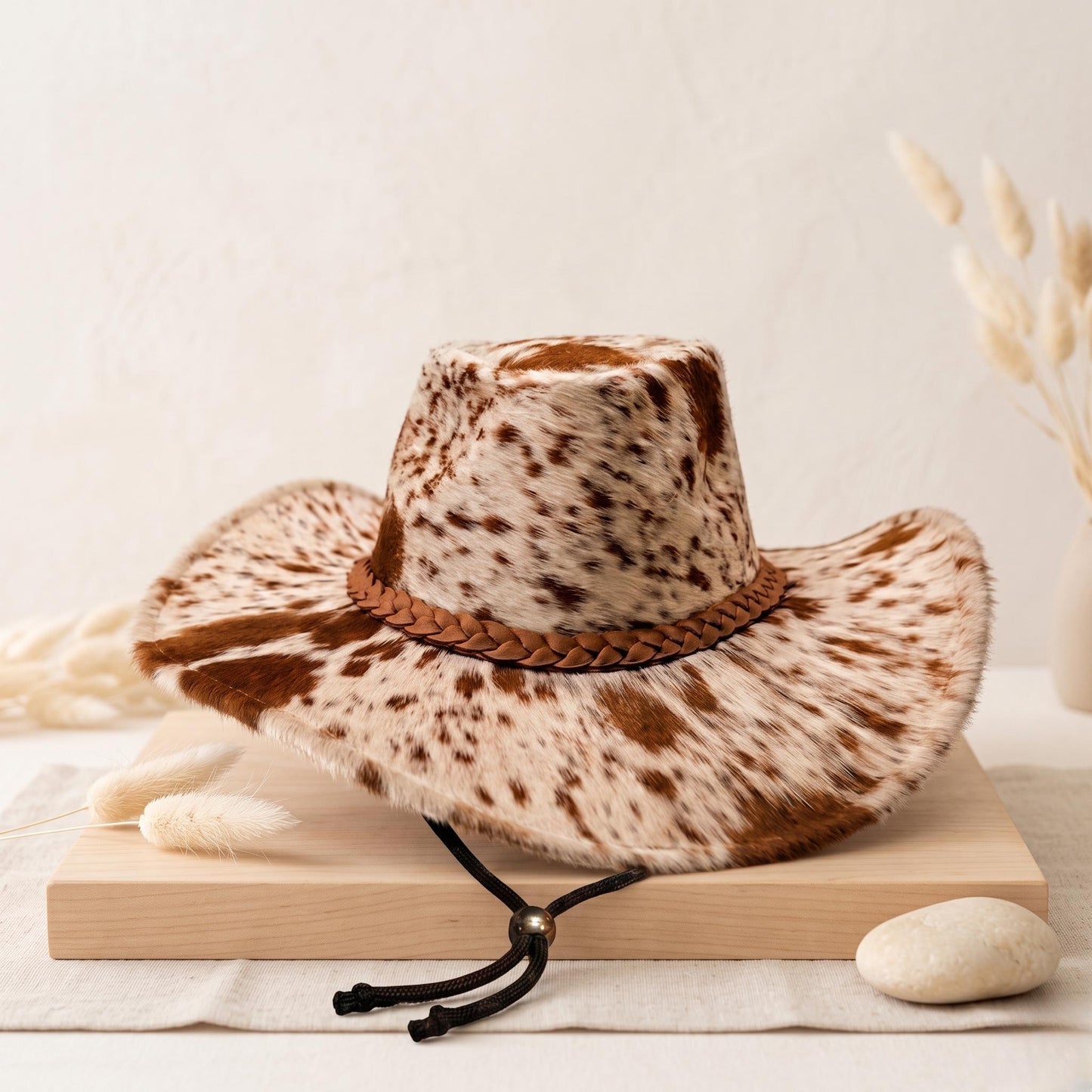 Handmade Cowhide Cowboy Hat | Genuine Hair-on-Hide Western Rodeo Style
