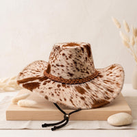 Handmade Cowhide Cowboy Hat | Genuine Hair-on-Hide Western Rodeo Style