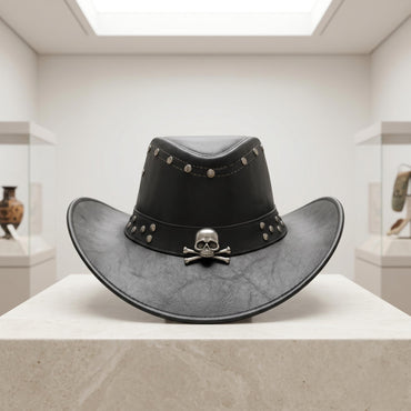Stand Out with the Ultimate Skull Leather Cowboy Hat