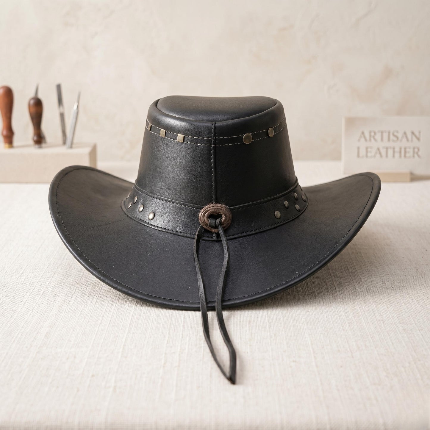 Stand Out with the Ultimate Skull Leather Cowboy Hat