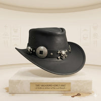 Ultimate Gothic Skull Black Leather Cowboy Hat – Edgy Steampunk Festival Headwear