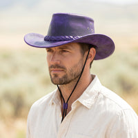 Standout Style Handcrafted Purple Leather Cowboy Hat