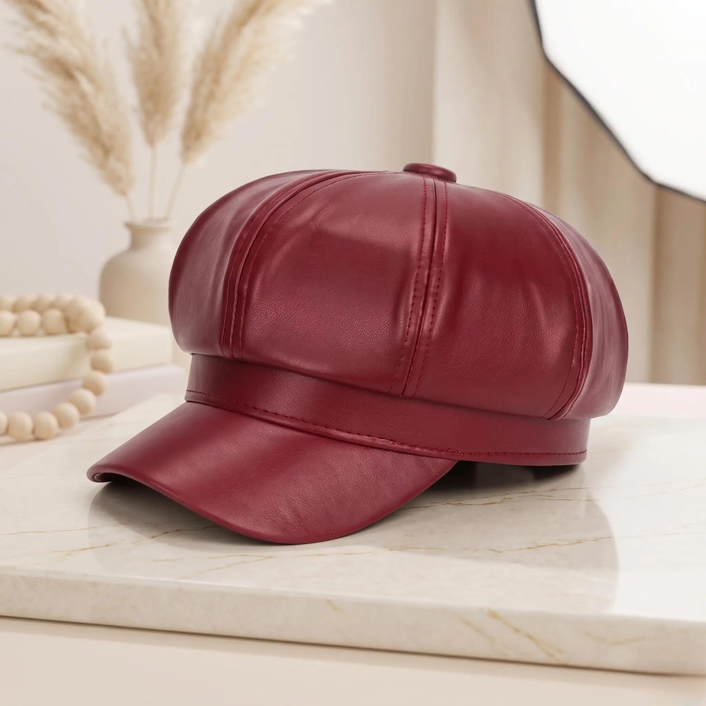 Handcrafted Leather Baker Boy Cap – Vintage Newsboy Style