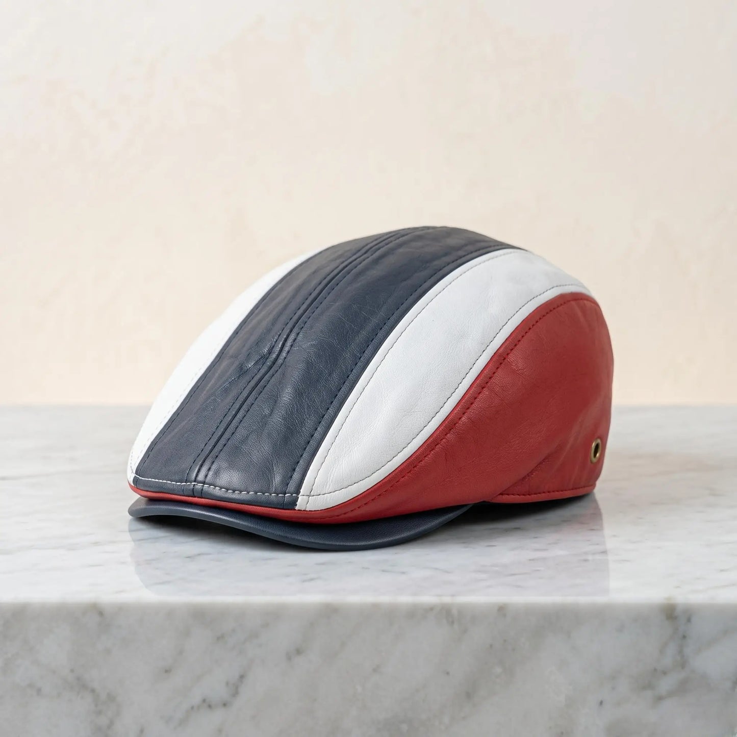 Mens Leather Flat Cap | Vintage Newsboy Ivy Driving Hat