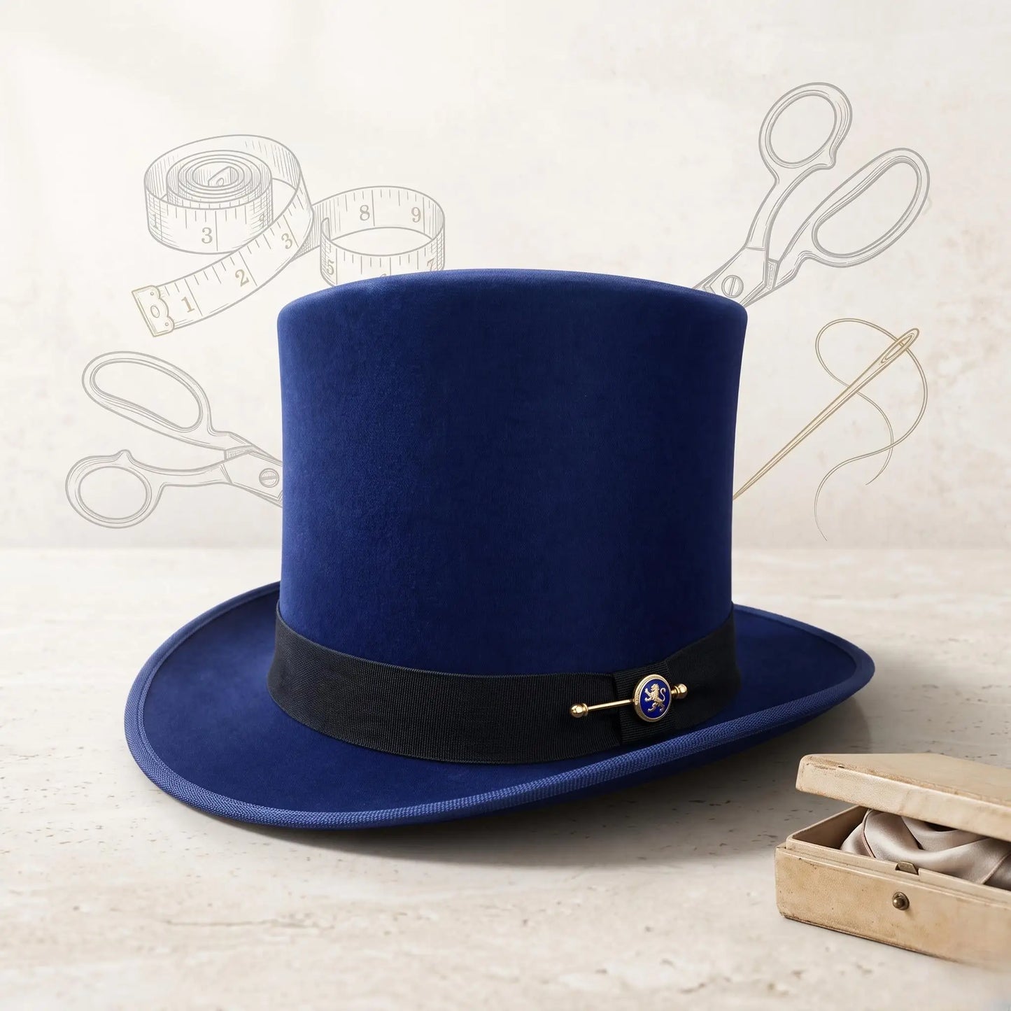 Royal Blue Silk Top Hat – Victorian & Steampunk Formal Headwear