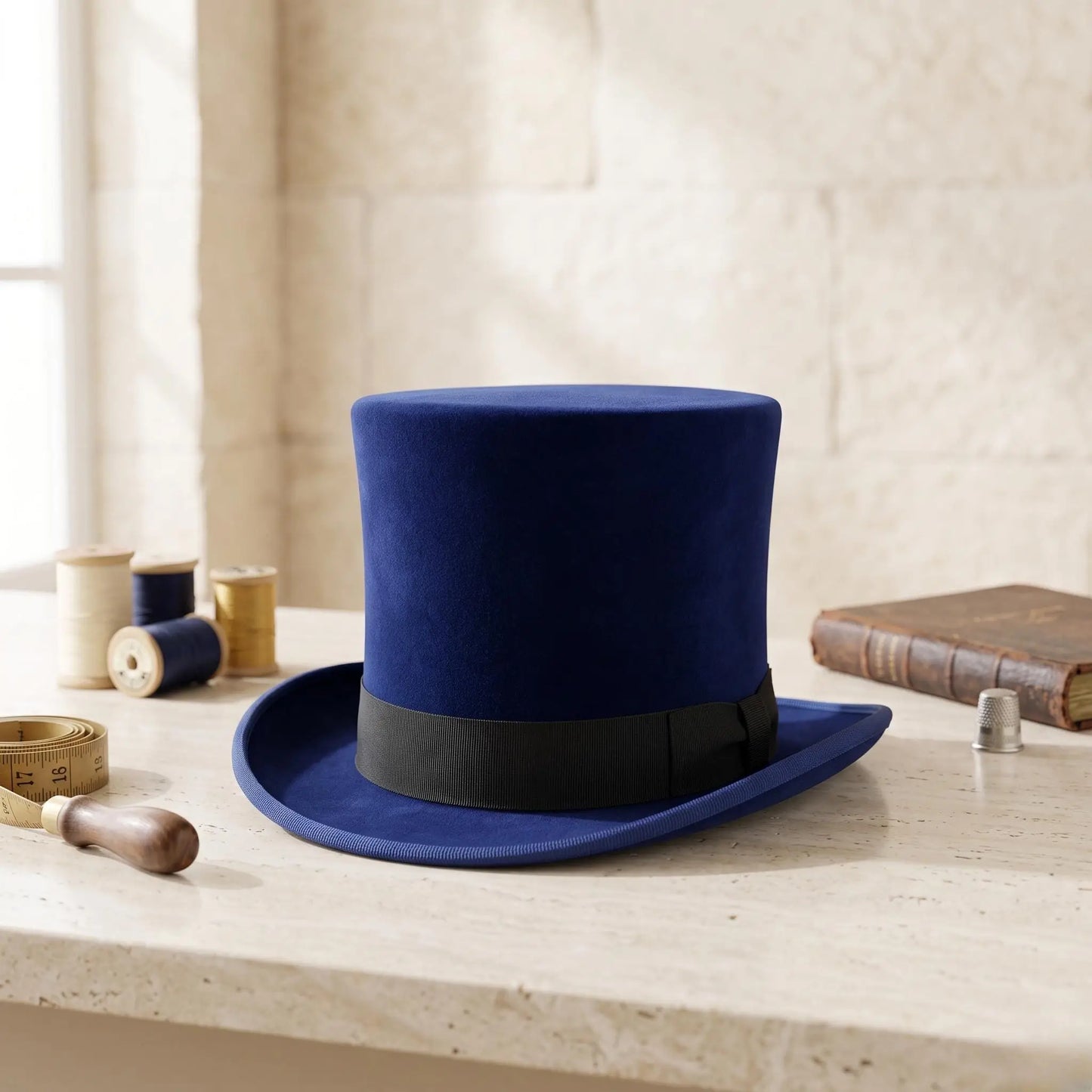 Royal Blue Silk Top Hat – Victorian & Steampunk Formal Headwear