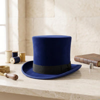 Royal Blue Silk Top Hat – Victorian & Steampunk Formal Headwear