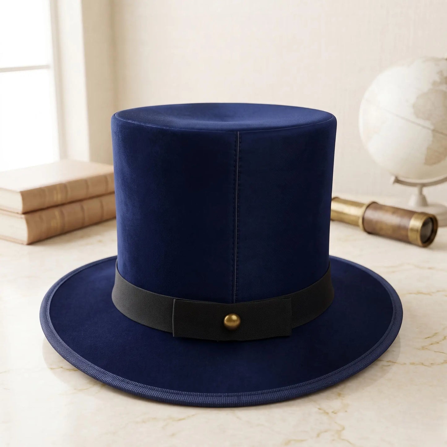 Royal Blue Silk Top Hat – Victorian & Steampunk Formal Headwear