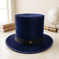 Royal Blue Silk Top Hat – Victorian & Steampunk Formal Headwear