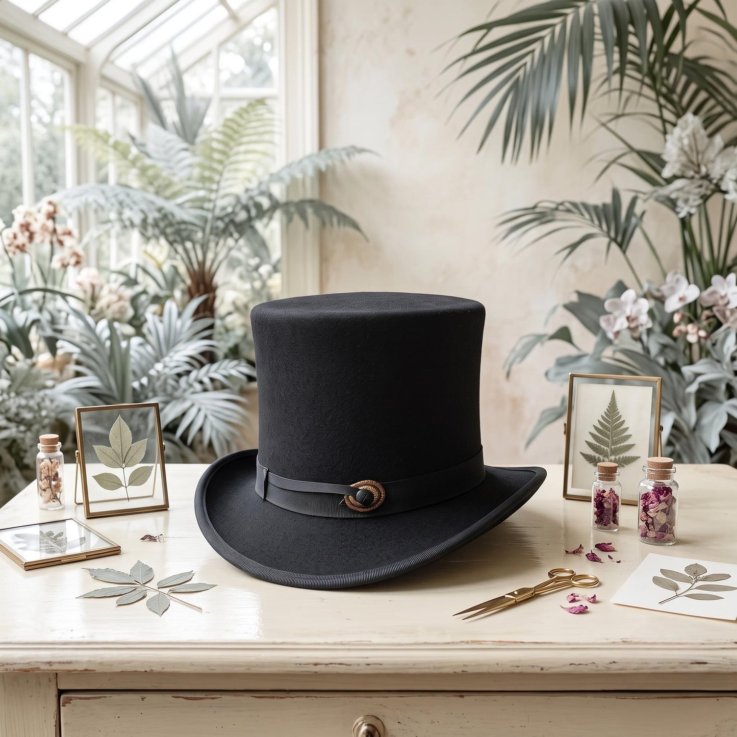 Black Wool Felt Top Hat – Victorian Formal Style Headwear