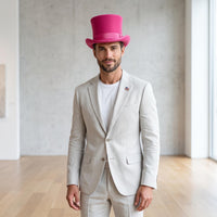 Handmade Pink Wool Felt Top Hat – Elegant Victorian Fantasy Accessory