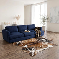Elevate Your Space: Authentic Tricolor Cowhide Rug by TAKEKO LEATHER