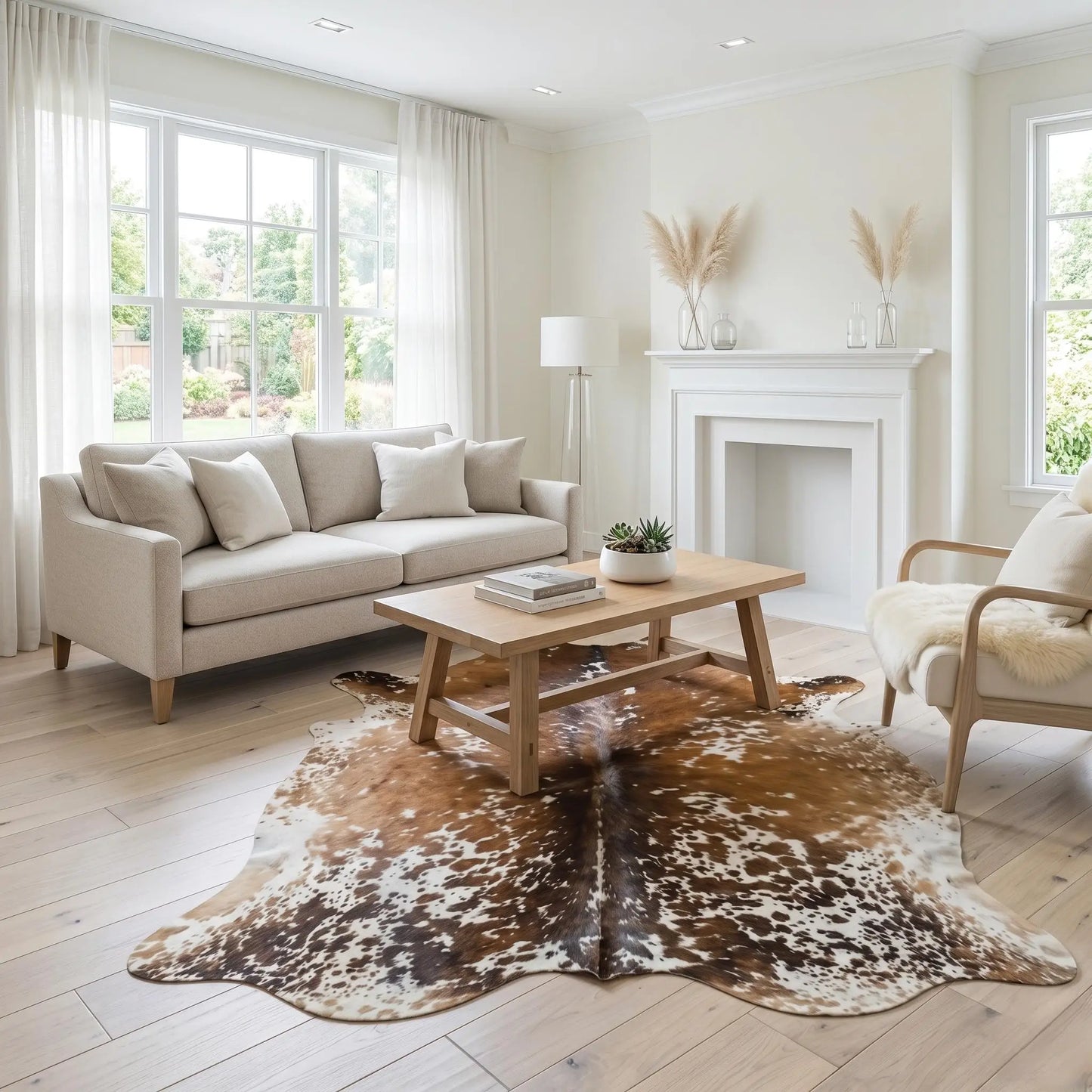 Hair on Cowhide Area Rug | Luxury Neutral Home Decor