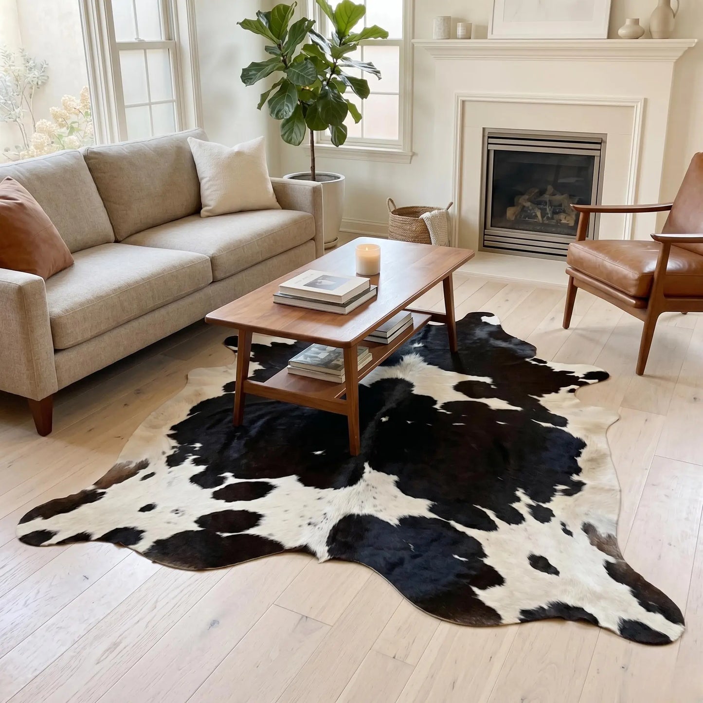 Genuine Natural Hair On Cowhide Rug – Unique & Authentic
