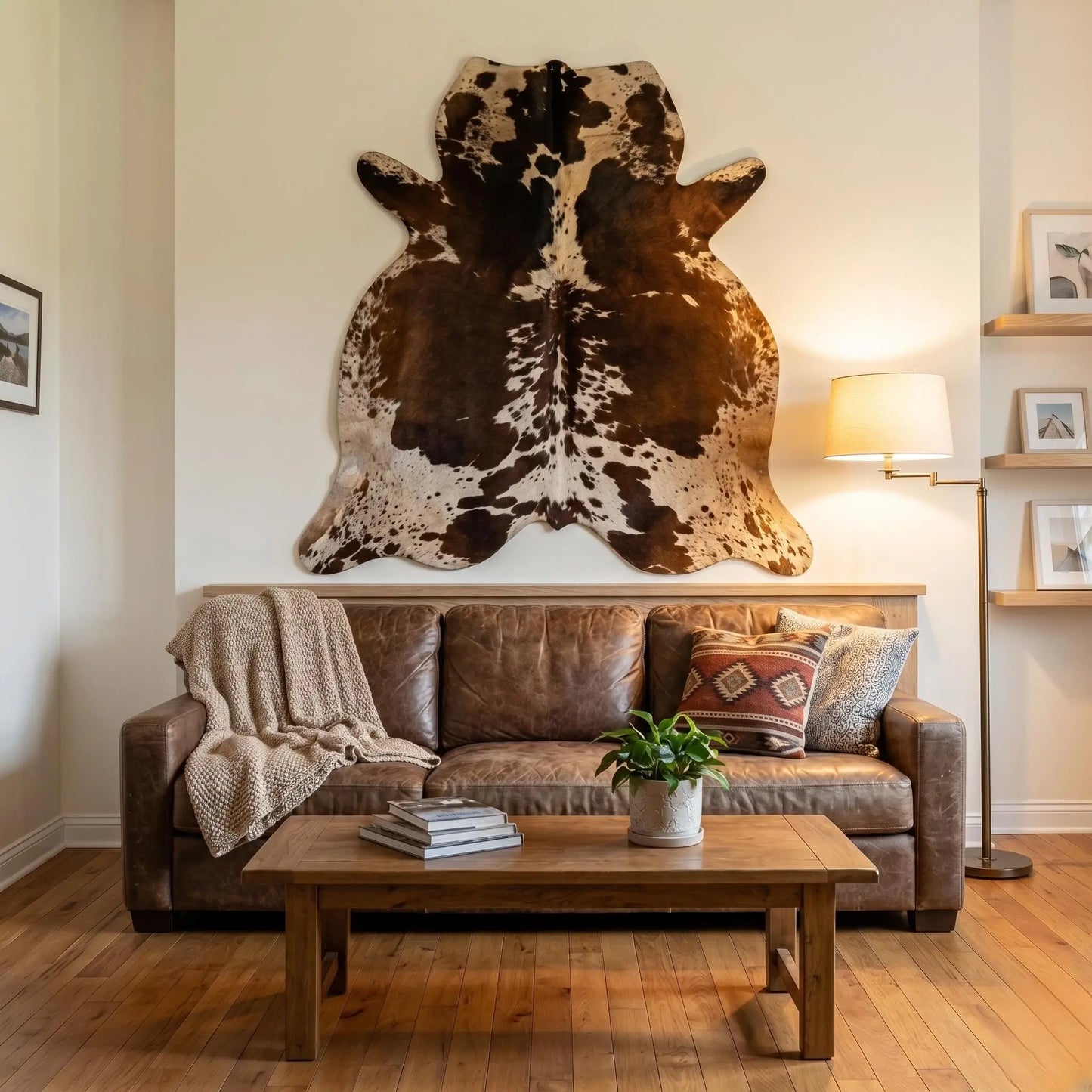 Genuine Natural Cowhide Rug –  One-of-a-Kind Real Leather Decor