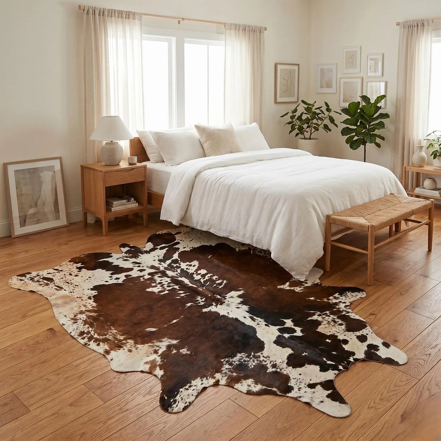 Genuine Natural Cowhide Rug –  One-of-a-Kind Real Leather Decor
