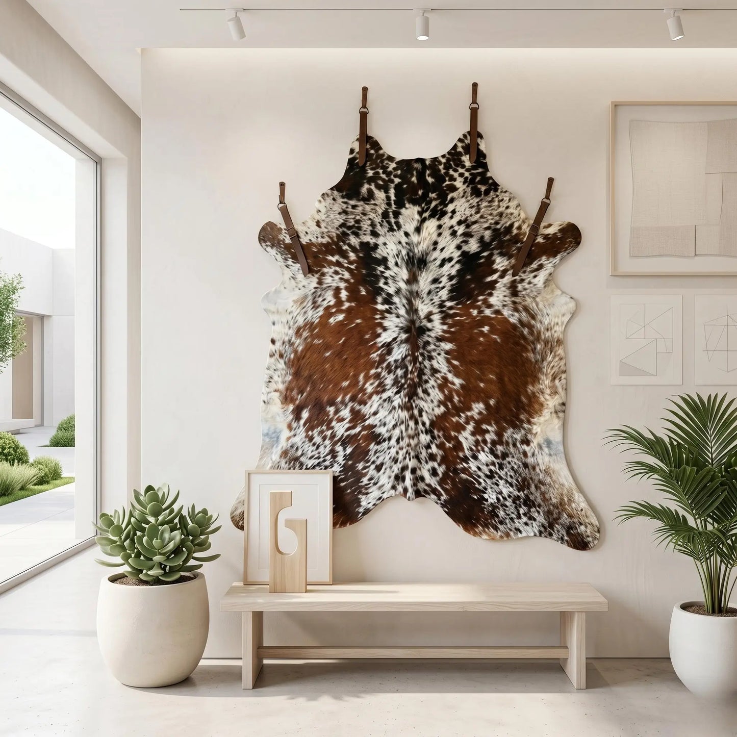 Capture the Untamed Elegance: Genuine Natural Hair On Cowhide Rug